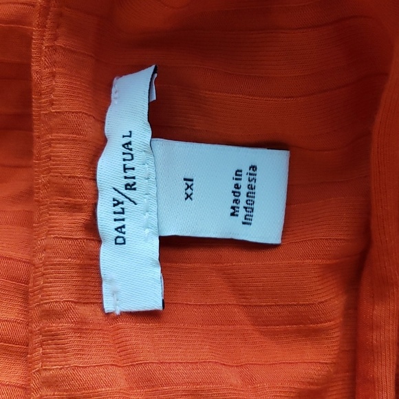 Daily Ritual Women's Wide Rib Cropped T-Strap Cami Top in Rust Orange Size XXL - Picture 9 of 10